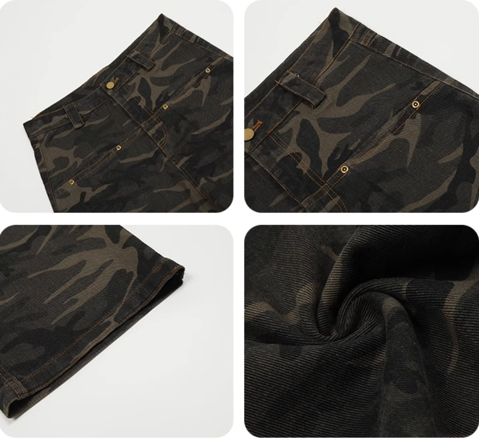 F3F Select Stacked Camouflage Baggy Work Pants | Face 3 Face