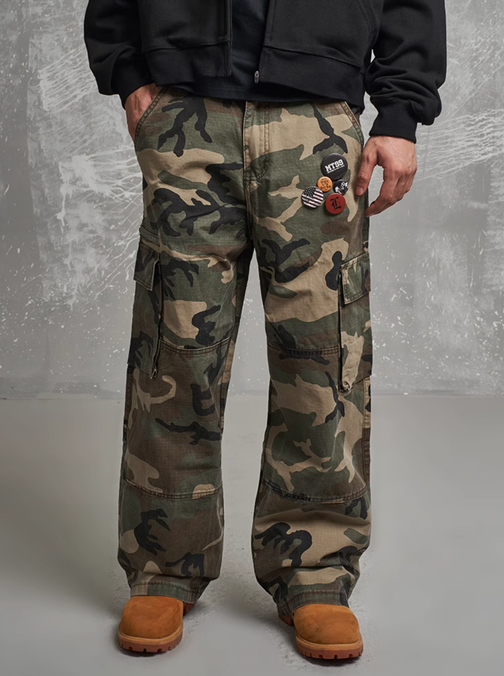 F3F Select Basic Camouflage Multi Pocket Cargo Pants | Face 3 Face