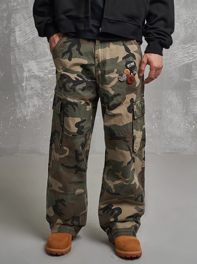 F3F Select Basic Camouflage Multi Pocket Cargo Pants | Face 3 Face