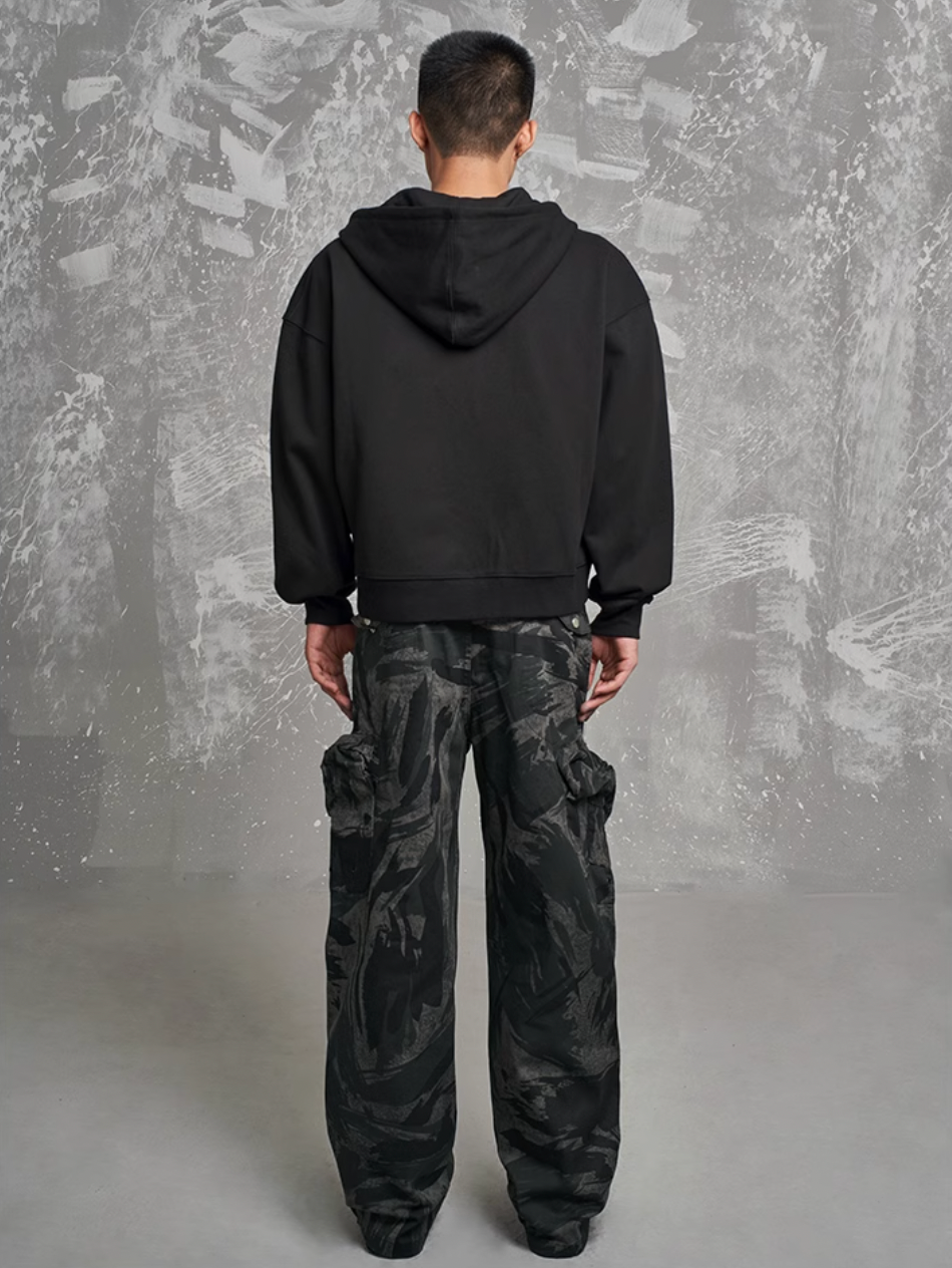 F3F Select Gray Camouflage Multi Pocket Baggy Cargo Pants | Face 3 Face