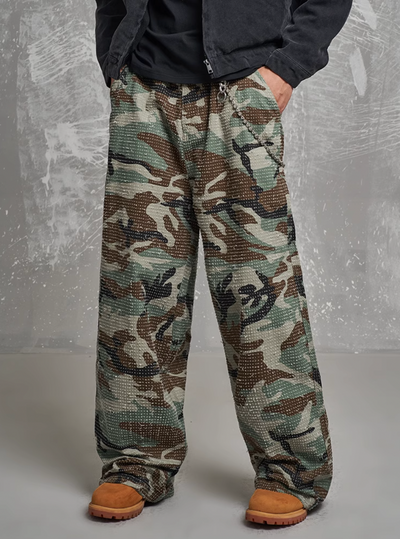 F3F Select Washed Brushed Camouflage Baggy Work Pants | Face 3 Face