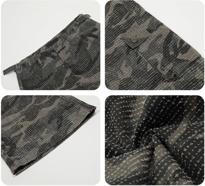 F3F Select Washed Brushed Camouflage Baggy Cargo Pants | Face 3 Face