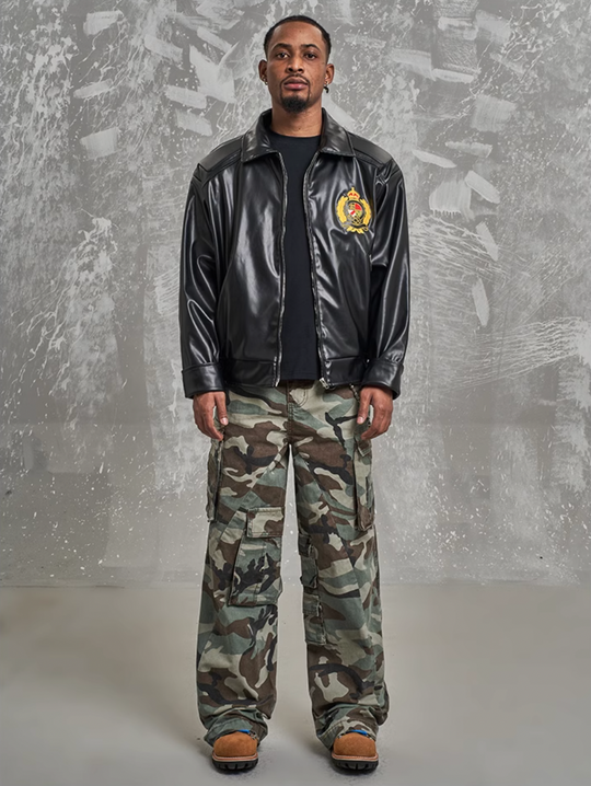 F3F Select Side Pocket Patchwork Camouflage Baggy Cargo Pants | Face 3 Face