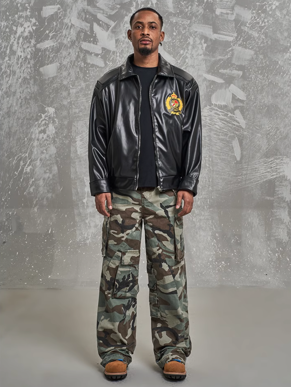 F3F Select Side Pocket Patchwork Camouflage Baggy Cargo Pants | Face 3 Face