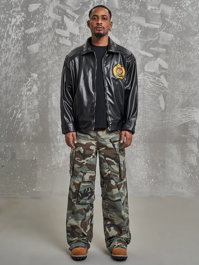 F3F Select Side Pocket Patchwork Camouflage Baggy Cargo Pants | Face 3 Face