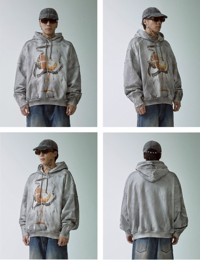 F2CE Dirty Dye Printed Hoodie | Face 3 Face