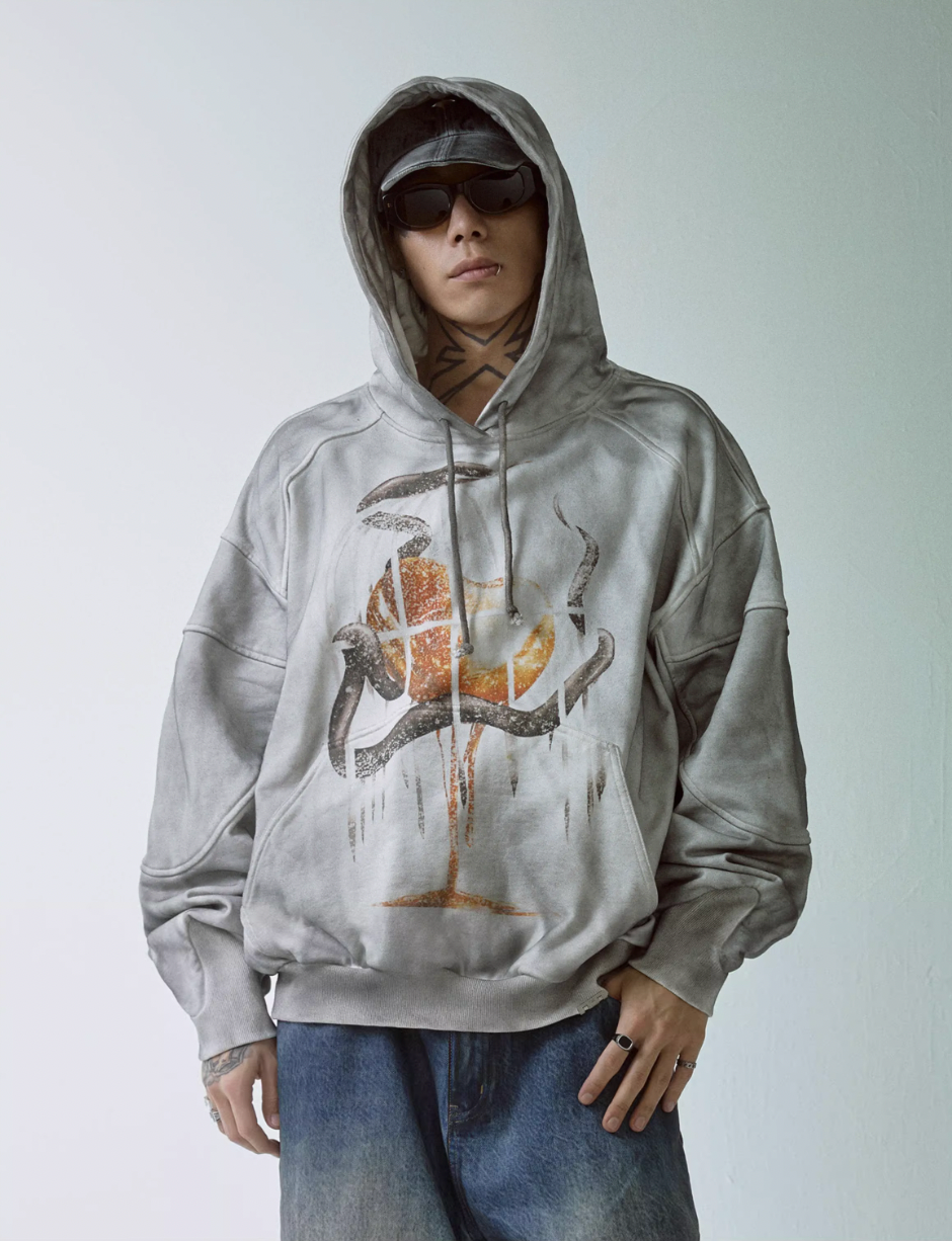 F2CE Dirty Dye Printed Hoodie | Face 3 Face