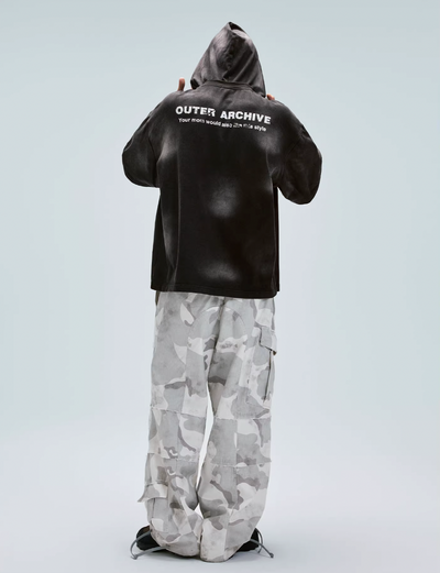 F2CE Gray White Camouflage Baggy Cargo Pants | Face 3 Face