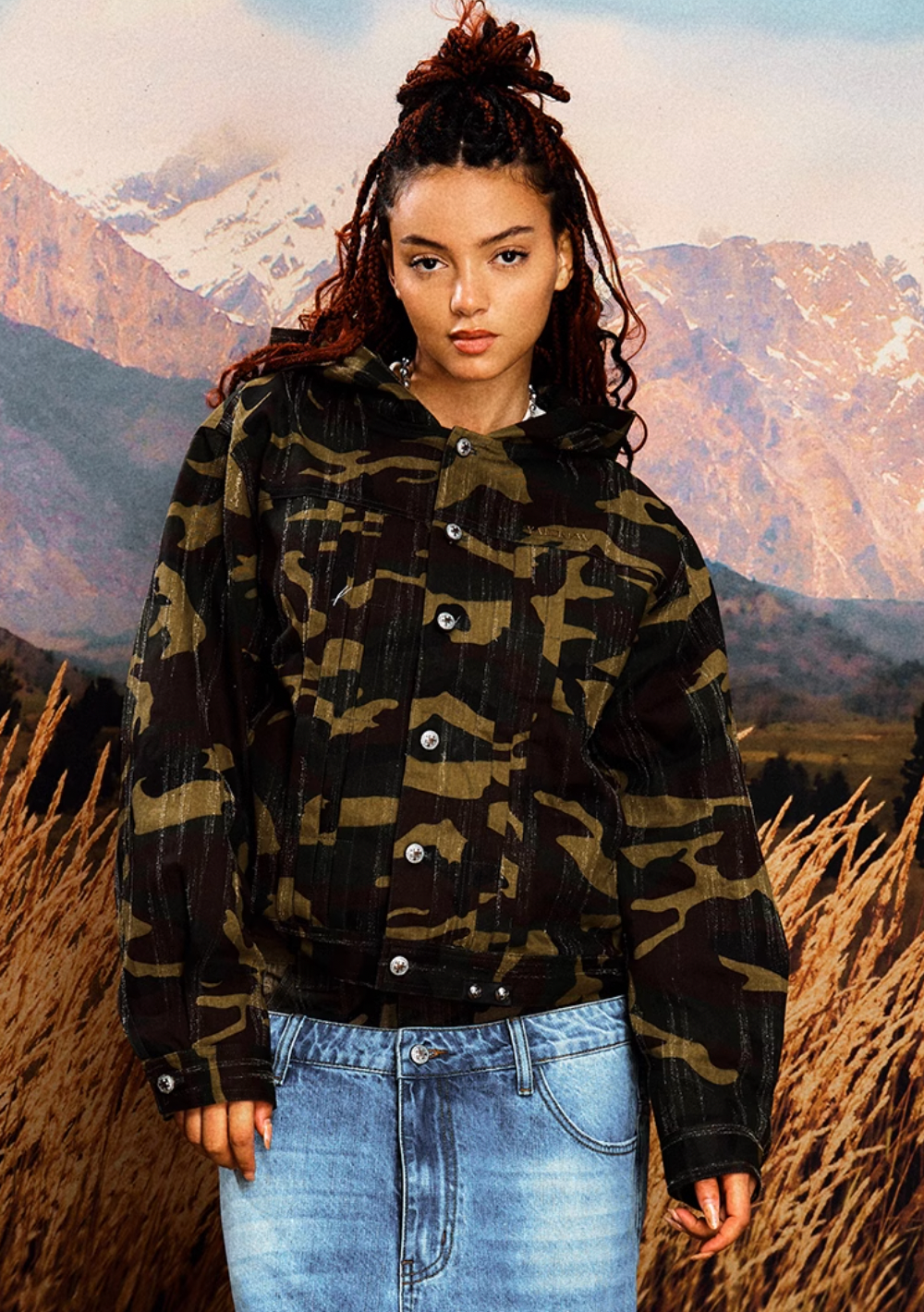 YADcrew Camouflage Scratch Hooded Jacket | Face 3 Face