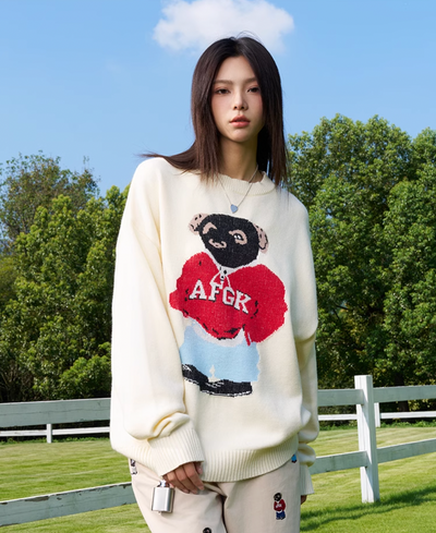 AFGK Bear Jacquard Knit Sweater | Face 3 Face