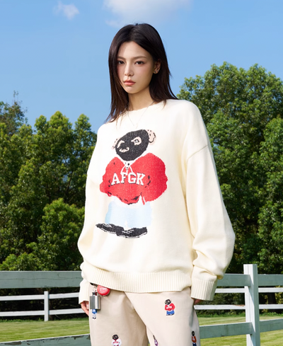 AFGK Bear Jacquard Knit Sweater | Face 3 Face