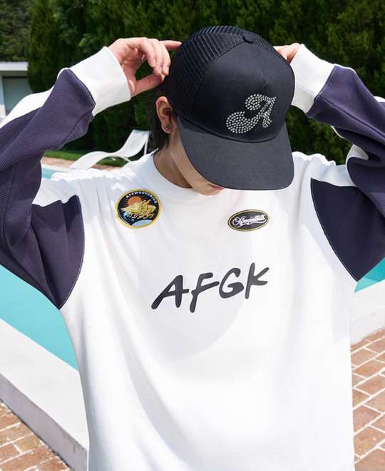 AFGK Badge Waffle Stitching Jersey Long Sleeved Tee | Face 3 Face