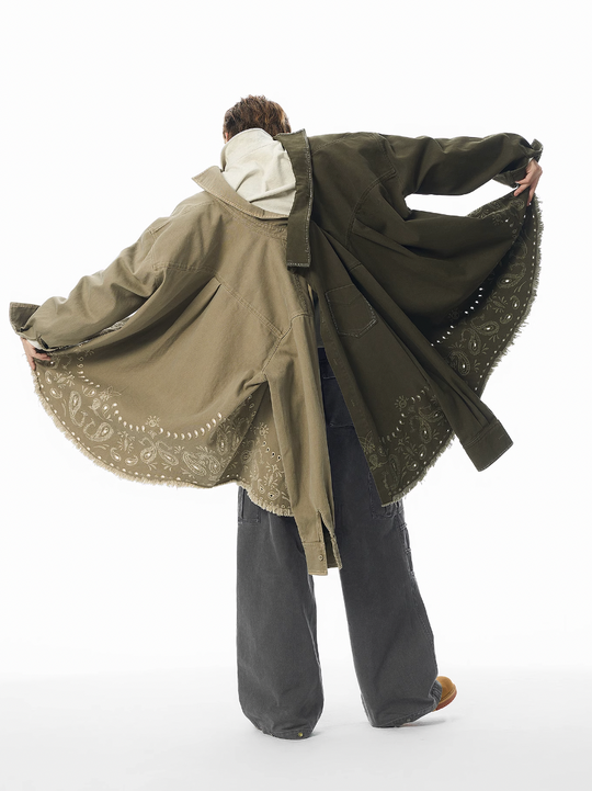 JHYQ Paisley Embroidery Long Sleeved Shirt Jacket | Face 3 Face