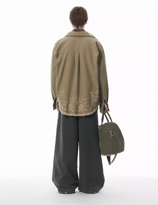 JHYQ Paisley Embroidery Long Sleeved Shirt Jacket | Face 3 Face