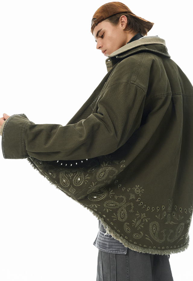 JHYQ Paisley Embroidery Long Sleeved Shirt Jacket | Face 3 Face