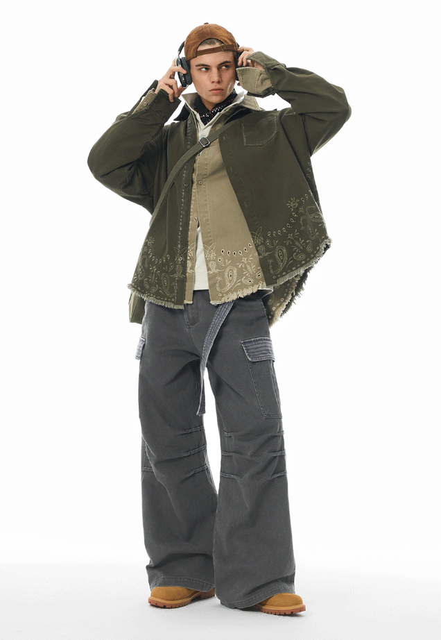 JHYQ Paisley Embroidery Long Sleeved Shirt Jacket | Face 3 Face