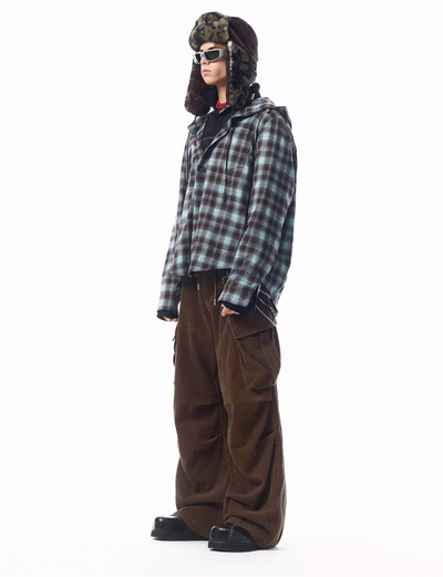 JHYQ Casual Basic Plaid Hooded Long Sleeved Shirt | Face 3 Face