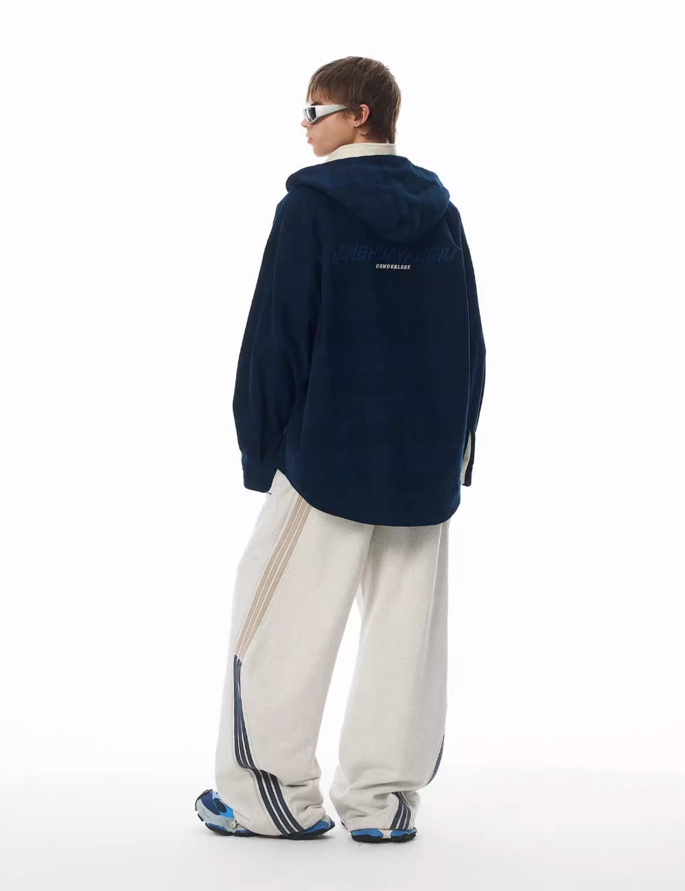 JHYQ Work Plaid Embroidery Hooded Shirt Jacket | Face 3 Face