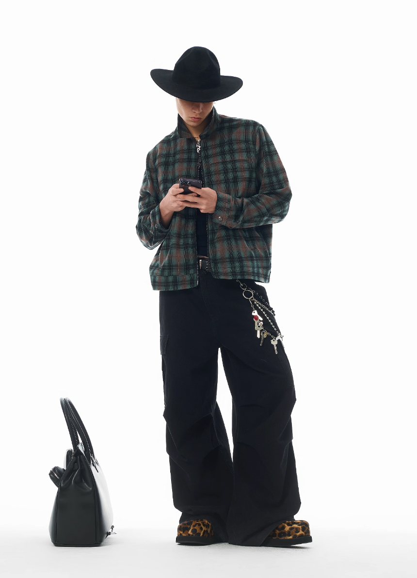 JHYQ Plaid Short Shirt Jacket | Face 3 Face