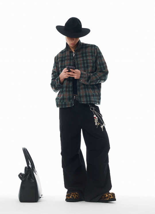 JHYQ Plaid Short Shirt Jacket | Face 3 Face