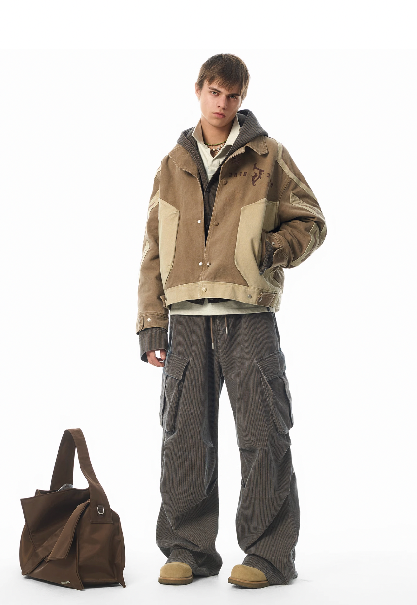 JHYQ Contrast Color Stitching Canvas Work Jacket | Face 3 Face