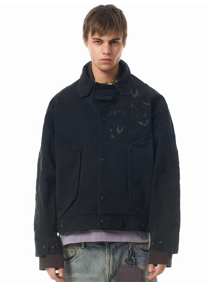 JHYQ Contrast Color Stitching Canvas Work Jacket | Face 3 Face