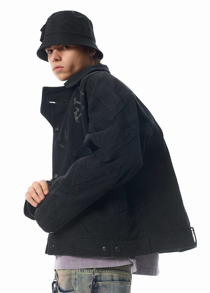JHYQ Contrast Color Stitching Canvas Work Jacket | Face 3 Face