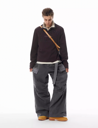 JHYQ Contrast Color Pleated Baggy Cargo Pants | Face 3 Face