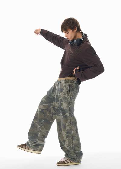 JHYQ 3D Pseudo Double Waist Camouflage Baggy Work Pants | Face 3 Face