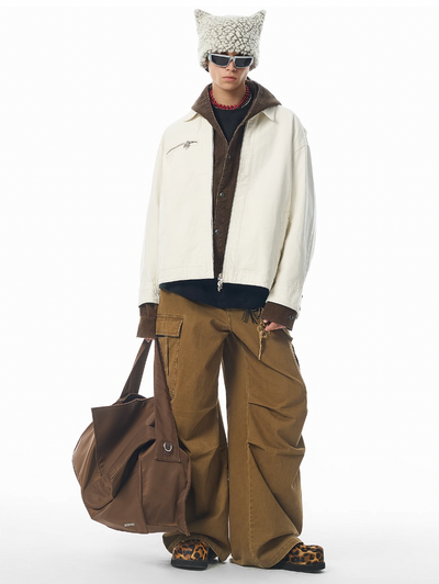 JHYQ Washed Pleated Work Baggy Cargo Pants | Face 3 Face