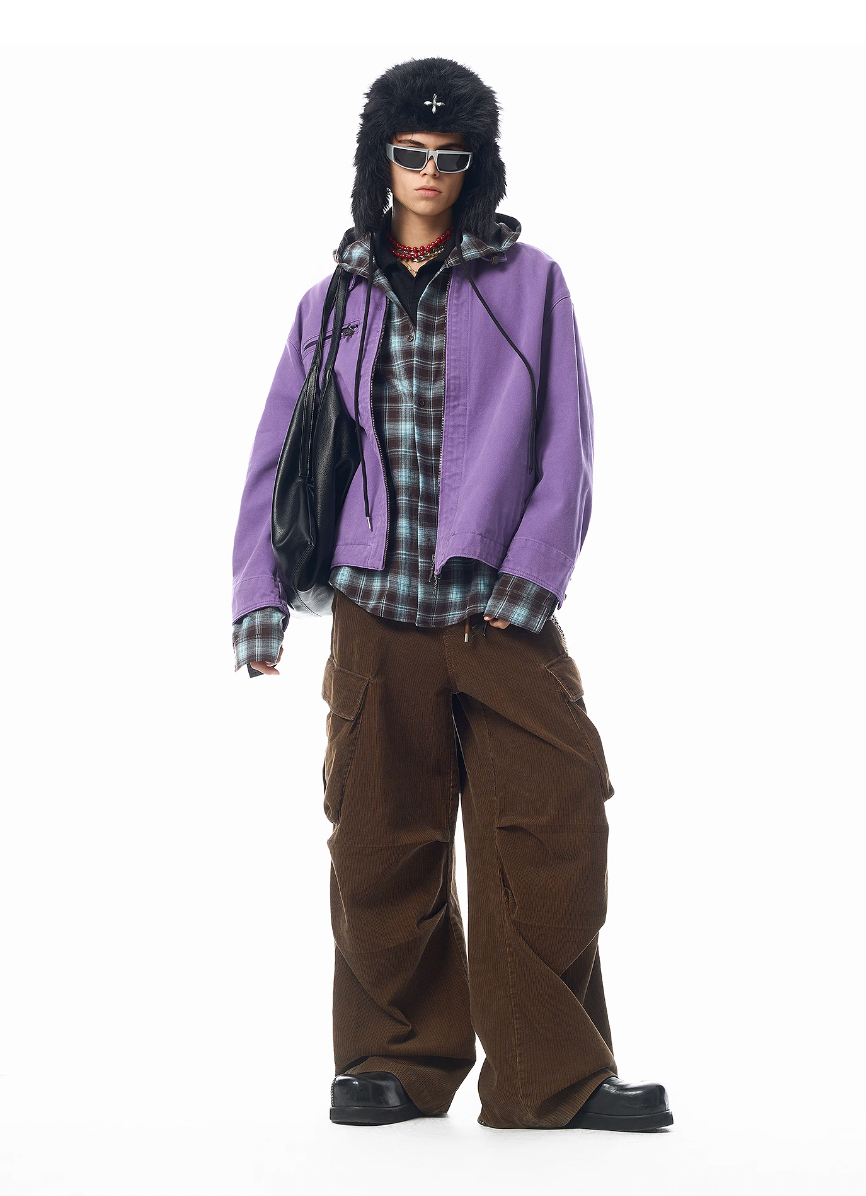 JHYQ Corduroy Pleated Baggy Pants | Face 3 Face