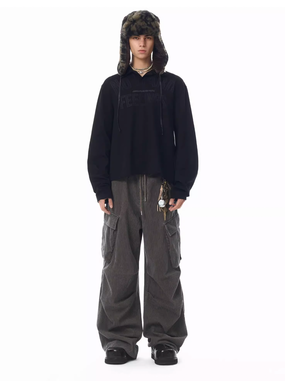 JHYQ Corduroy Pleated Baggy Pants | Face 3 Face