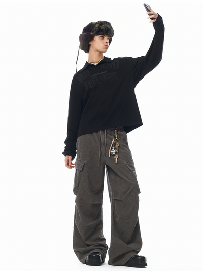 JHYQ Corduroy Pleated Baggy Pants | Face 3 Face