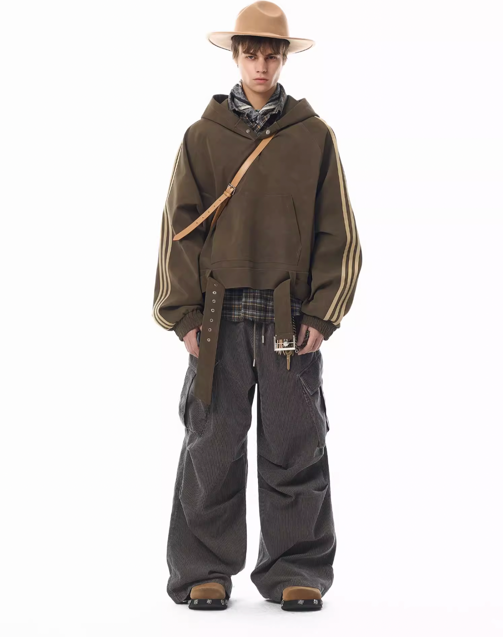 JHYQ Corduroy Pleated Baggy Pants | Face 3 Face