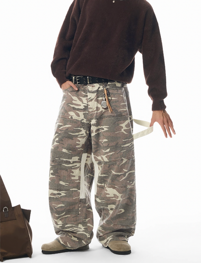 JHYQ Blocking Patchwork Pocket Design Camouflage Work Pants | Face 3 Face