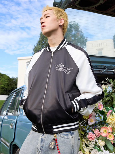 Harsh and Cruel Vintage Pearl Embroidered Baseball Jacket | Face 3 Face