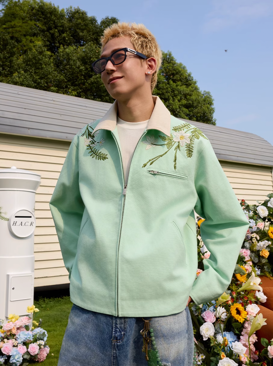 Harsh and Cruel Retro Floral Embroidered Canvas Jacket | Face 3 Face