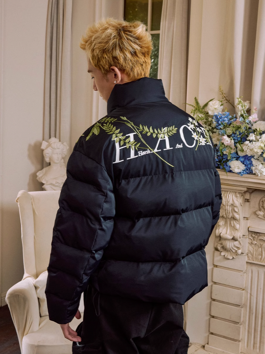 Harsh and Cruel Floral Embroidered Loose Padded Jacket | Face 3 Face