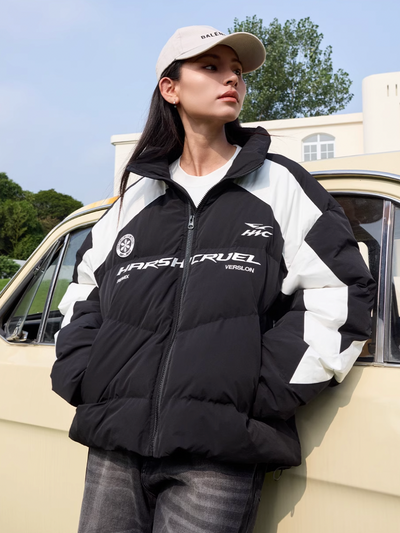 Harsh and Cruel Streetwear Racing Colorblock Padded Jacket | Face 3 Face