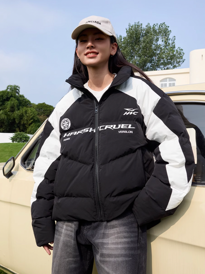 Harsh and Cruel Streetwear Racing Colorblock Padded Jacket | Face 3 Face