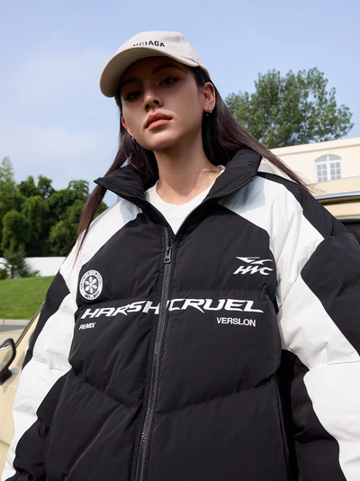 Harsh and Cruel Streetwear Racing Colorblock Padded Jacket | Face 3 Face