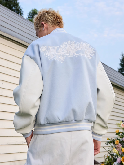 Harsh and Cruel White Lace Floral Embroidered Baseball Jacket | Face 3 Face