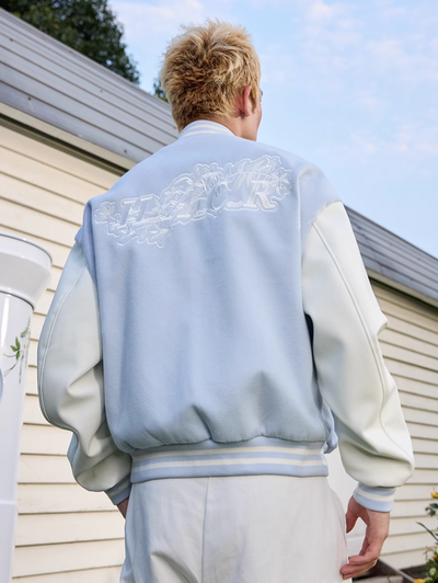 Harsh and Cruel White Lace Floral Embroidered Baseball Jacket | Face 3 Face