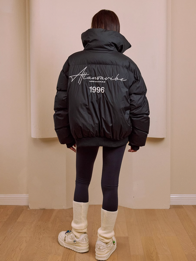 Harsh and Cruel Letter Embroidery Down Jacket | Face 3 Face