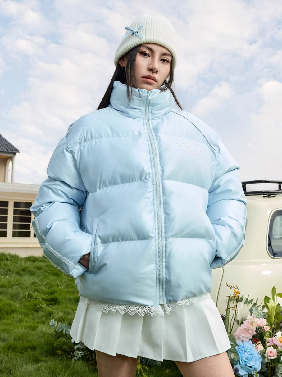 Harsh and Cruel Lace Patchwork Sport Down Jacket | Face 3 Face