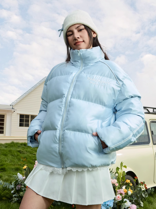 Harsh and Cruel Lace Patchwork Sport Down Jacket | Face 3 Face