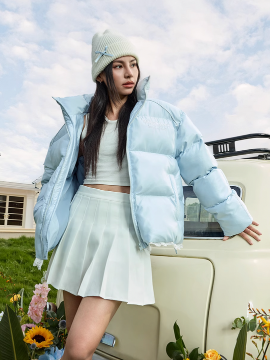 Harsh and Cruel Lace Patchwork Sport Down Jacket | Face 3 Face