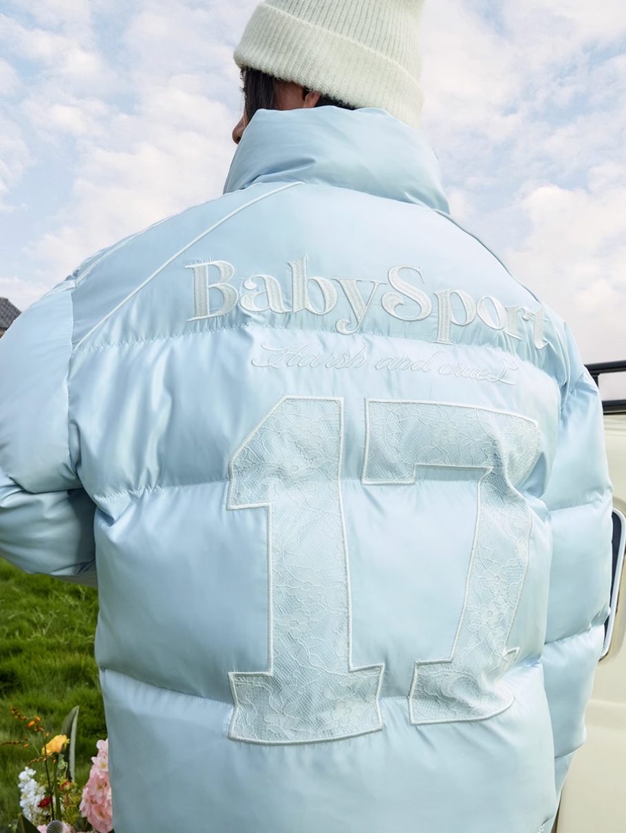 Harsh and Cruel Lace Patchwork Sport Down Jacket | Face 3 Face