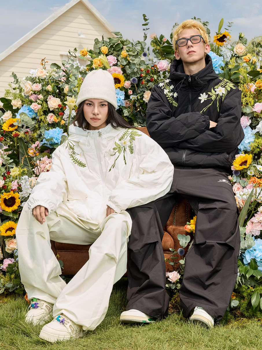 Harsh and Cruel Floral Quilted Hooded Down Jacket | Face 3 Face