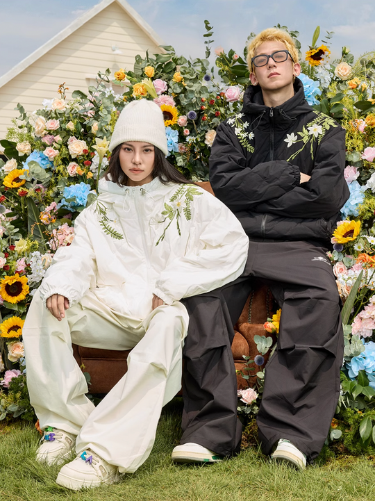 Harsh and Cruel Floral Quilted Hooded Down Jacket | Face 3 Face